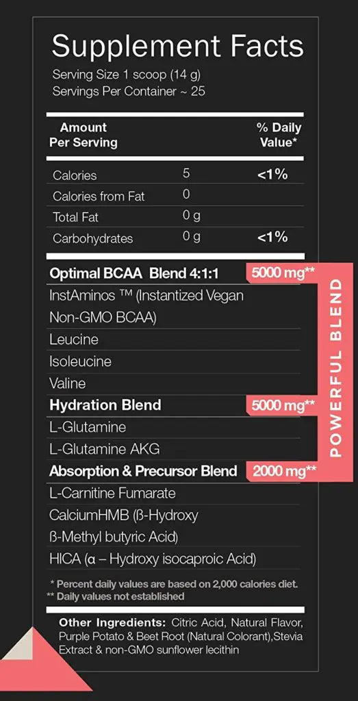 BCAA + GLUTAMINE 25 Servicios Sascha Fitness