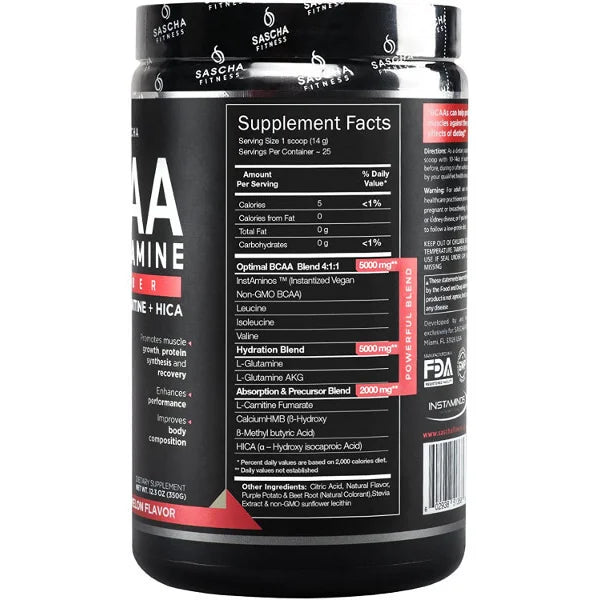 BCAA + GLUTAMINE 25 Servicios Sascha Fitness