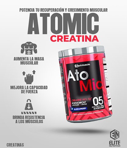 Creatina Atomic HCL 60 Servicios