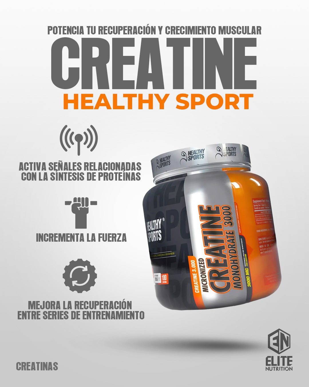 Creatine Monohydrate 300g Healthy Sports
