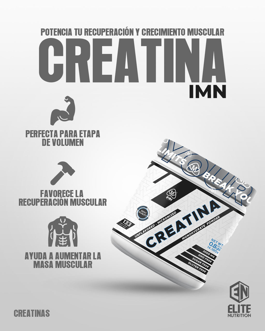 Creatine Monohidratada IMN Nutrition