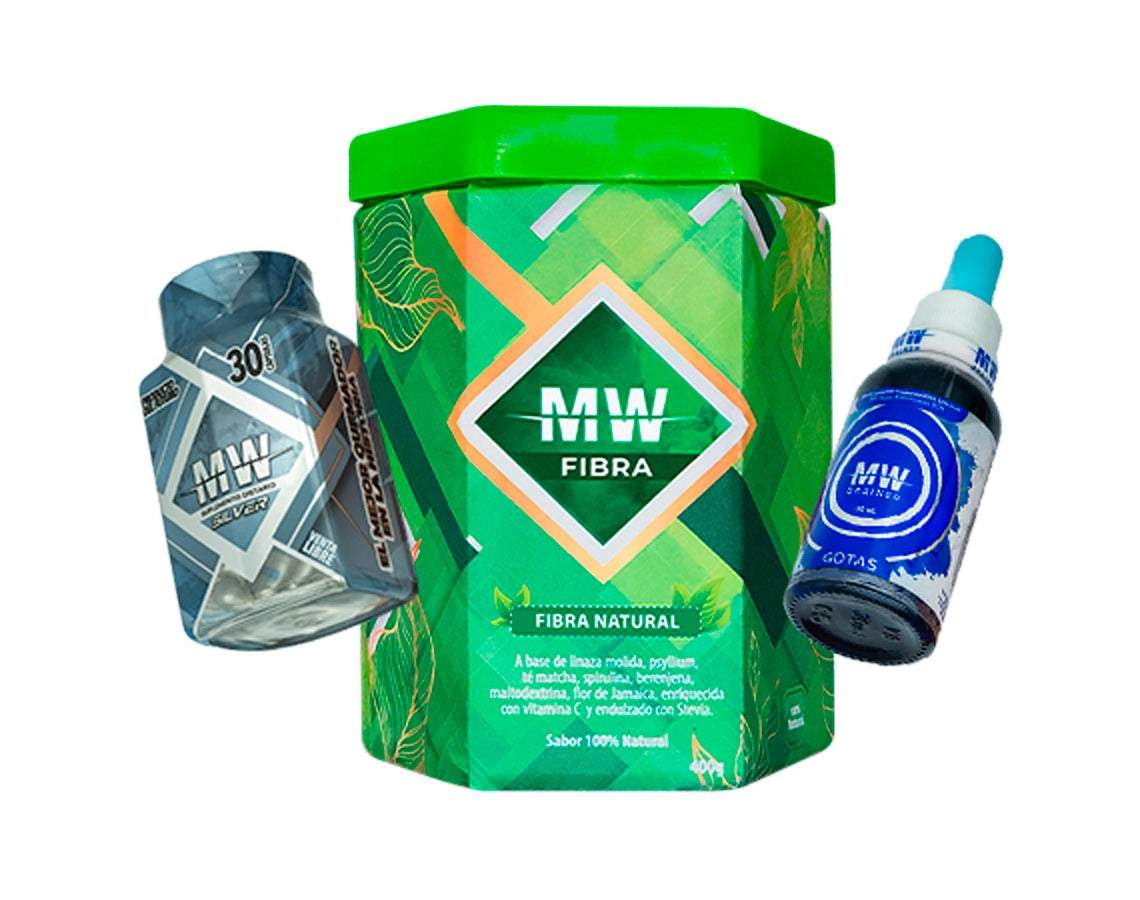 Combo Tripleta Quemador MW Silver + Fibra + Drenador - ELITE NUTRITION