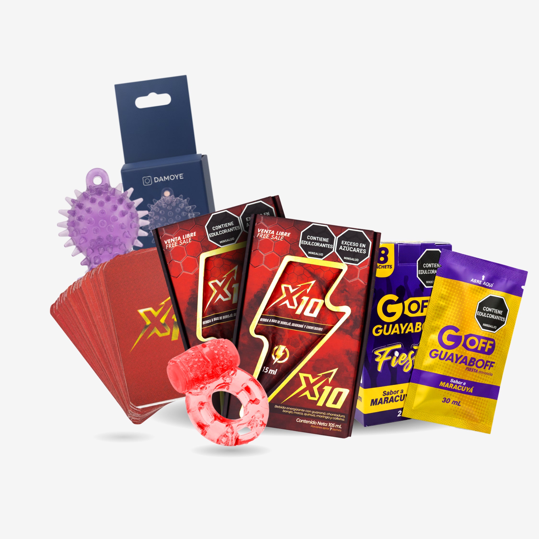 2 Cajas de X10 + Caja Guayaboff + Medusa + Cartas + Anillo