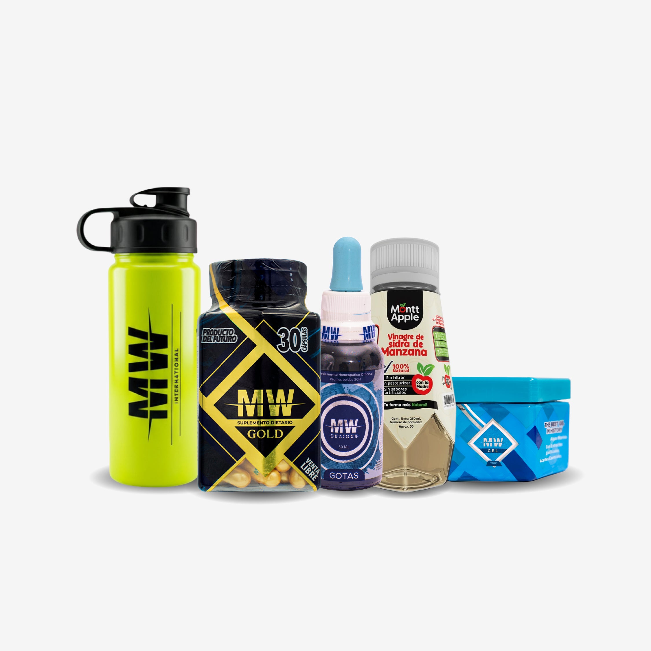 Mw Gold + Drenador + Gel Fria + Vinagre de Manzana + Termo