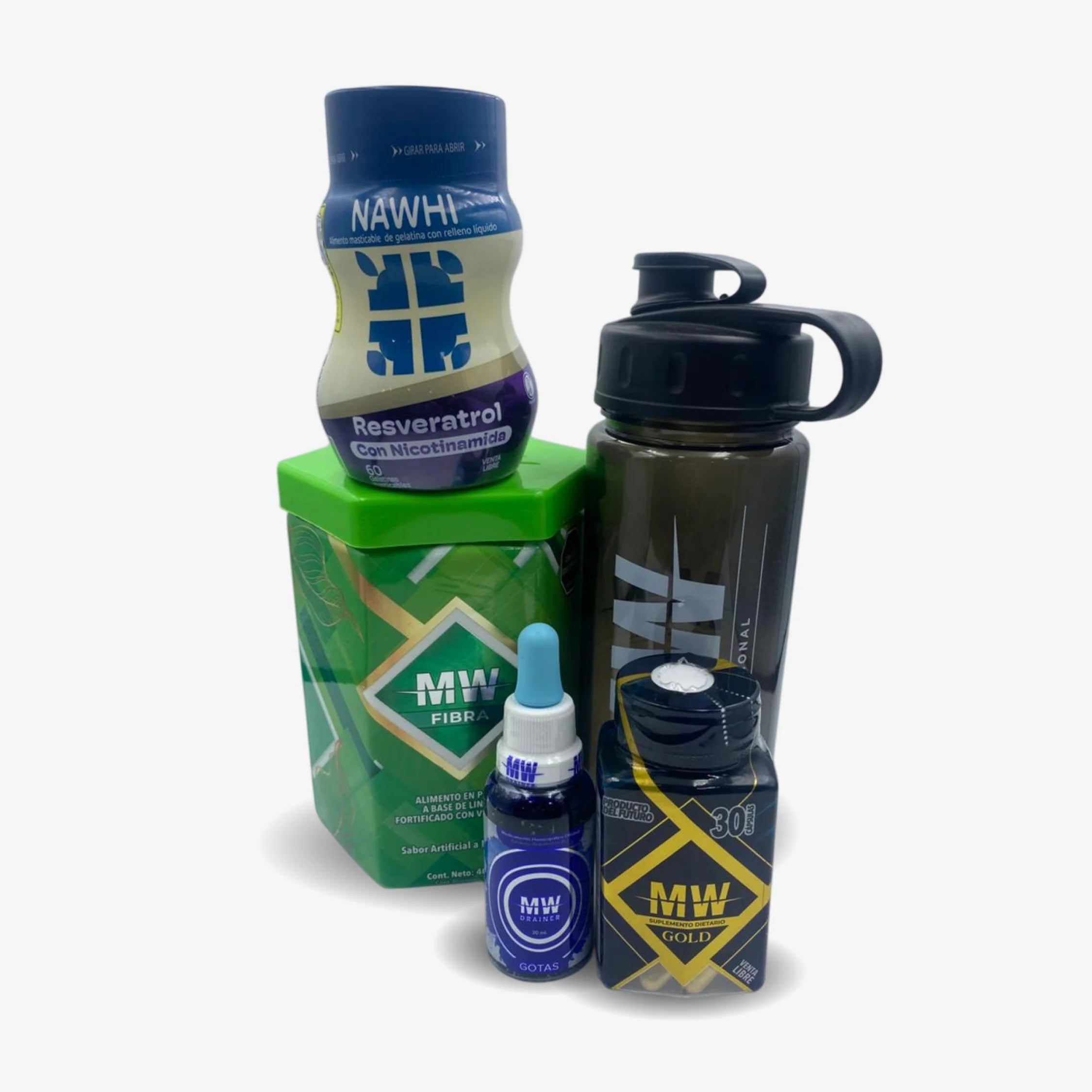MW GOLD + DRENADOR + FIBRA + GRATIS TERMO Y RESVERATROL