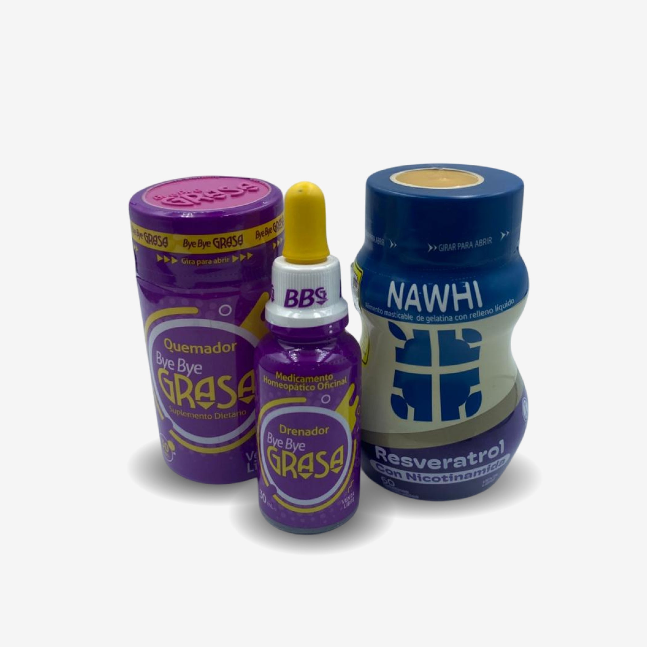 QUEMADOR BYE BYE GRASA + DRENADOR + RESVERATROL