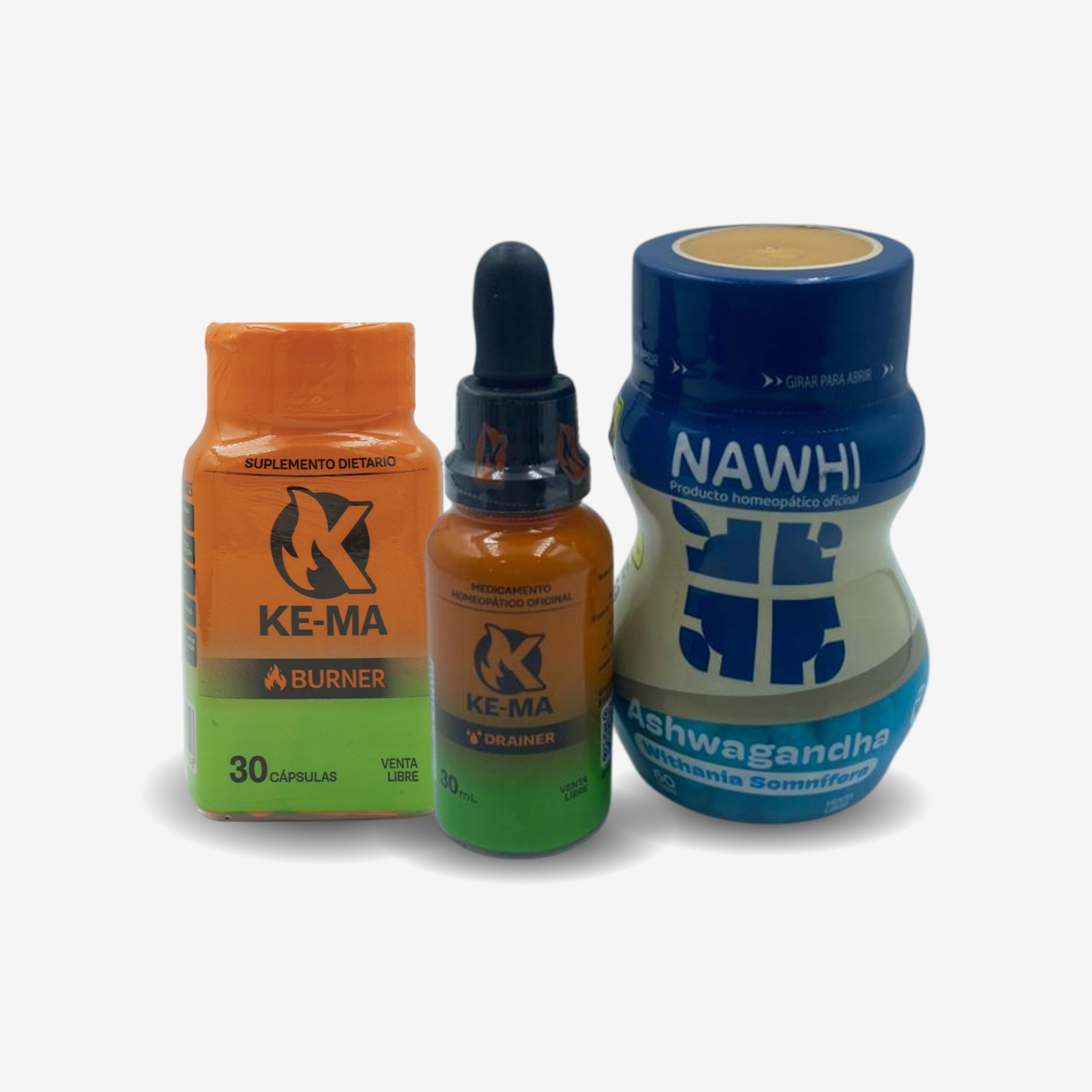 QUEMADOR KE-MA + DRENADOR + ASHWAGANDHA